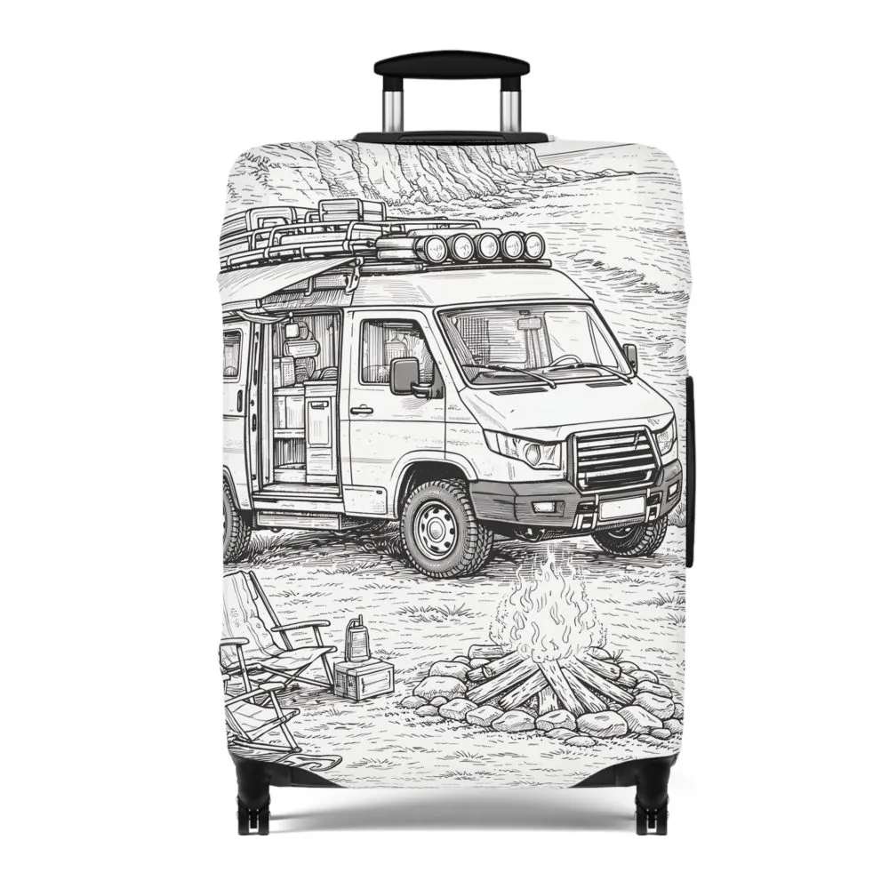 4002156909266241412_2048.jpeg Luggage Cover — Adventure Camper Sketch Travel Suitcase