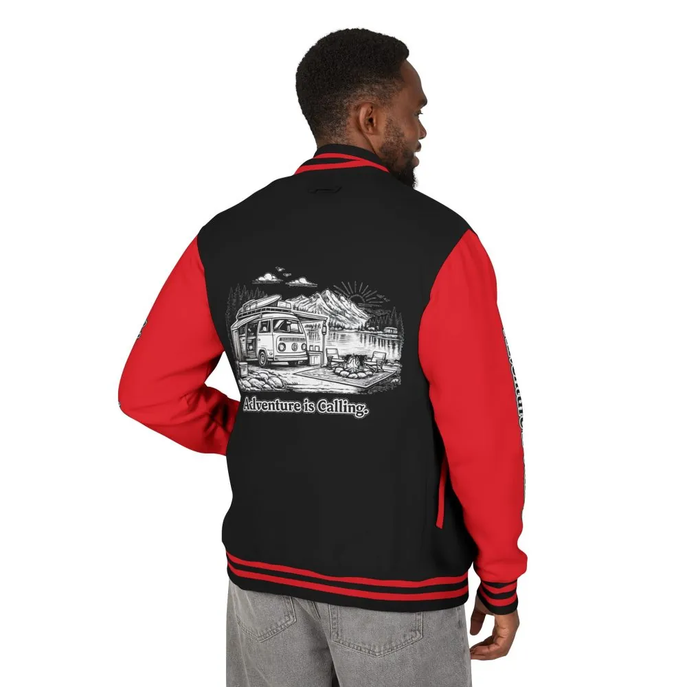 4003972280312589534_2048.jpeg Unisex Heavyweight Letterman Jacket — "Adventure Is Calling" Travel Varsity Coat