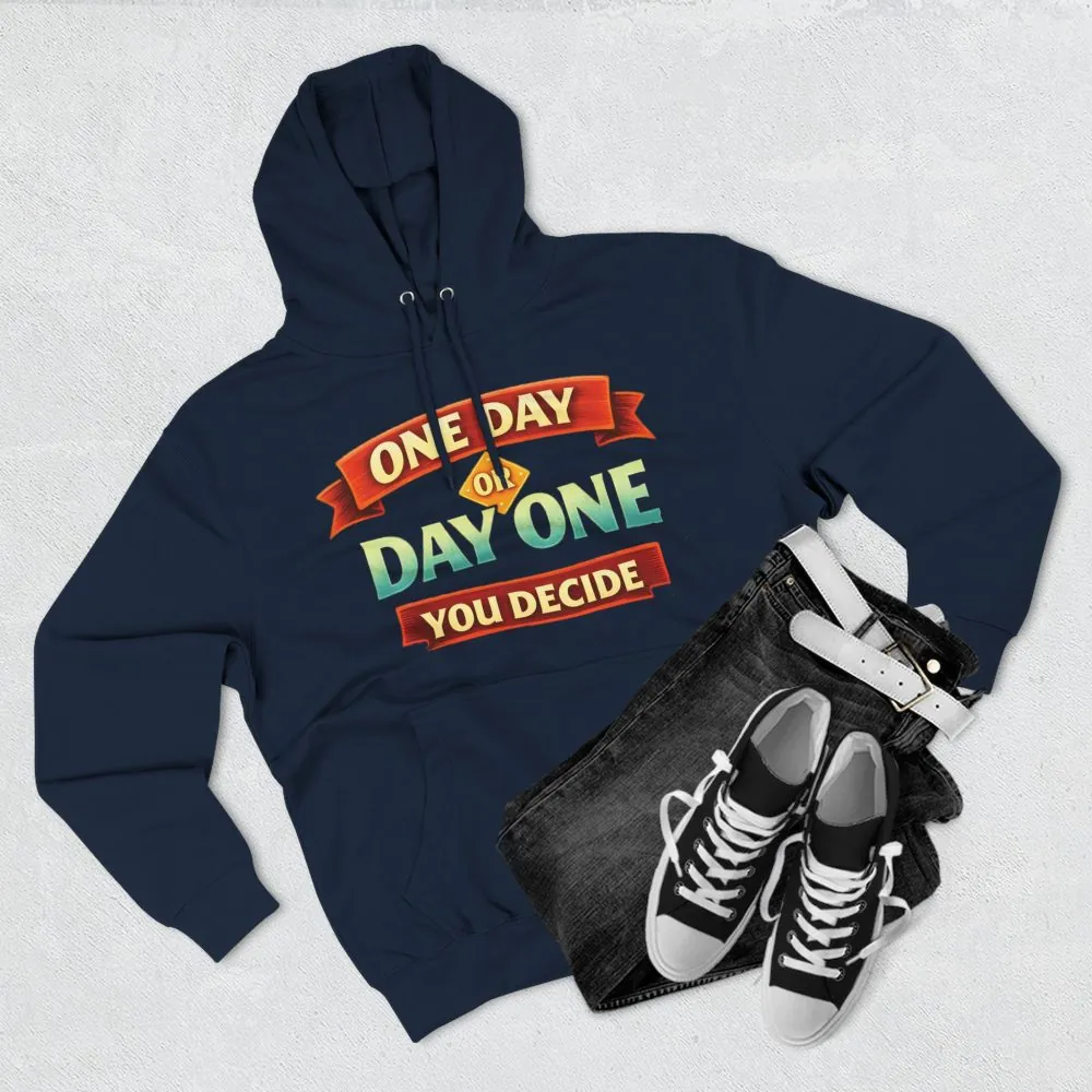 4011475212644825386_2048.jpeg Three-Panel Fleece Hoodie - "One Day Or Day One" Design Scenic-Line