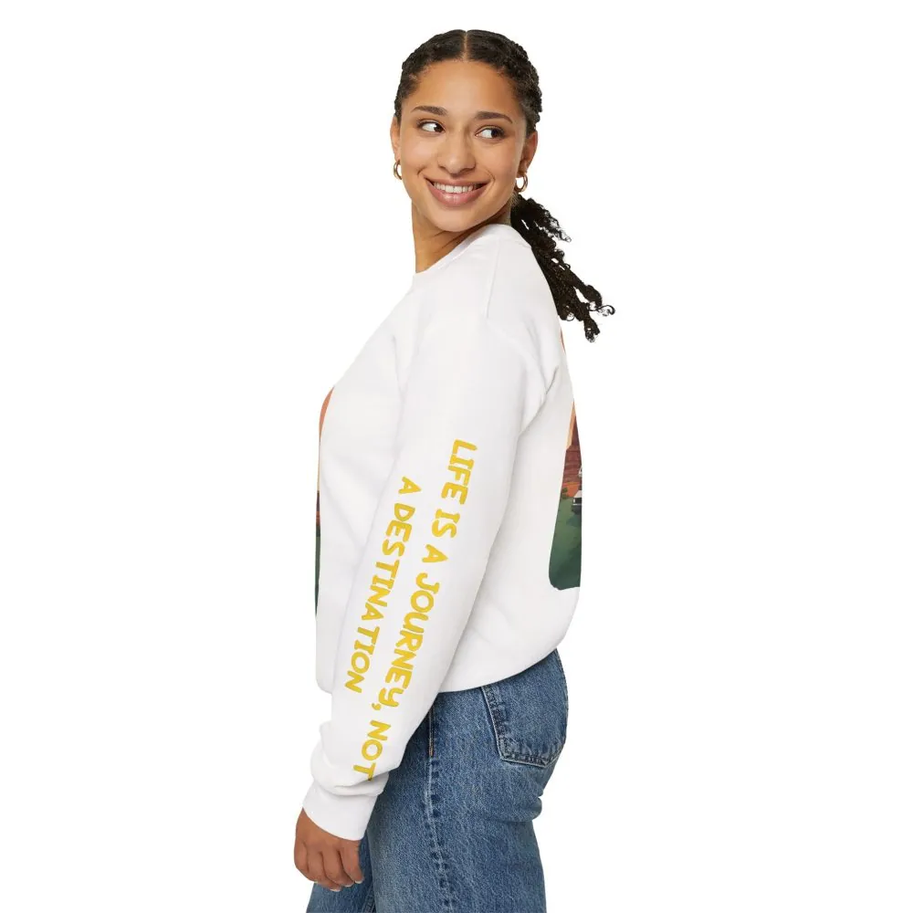 4011920432940616736_2048.jpeg Unisex Heavy Blend™ Crewneck Sweatshirt — "Life Is A Journey-Not A Destination" Design Sitcom-Line