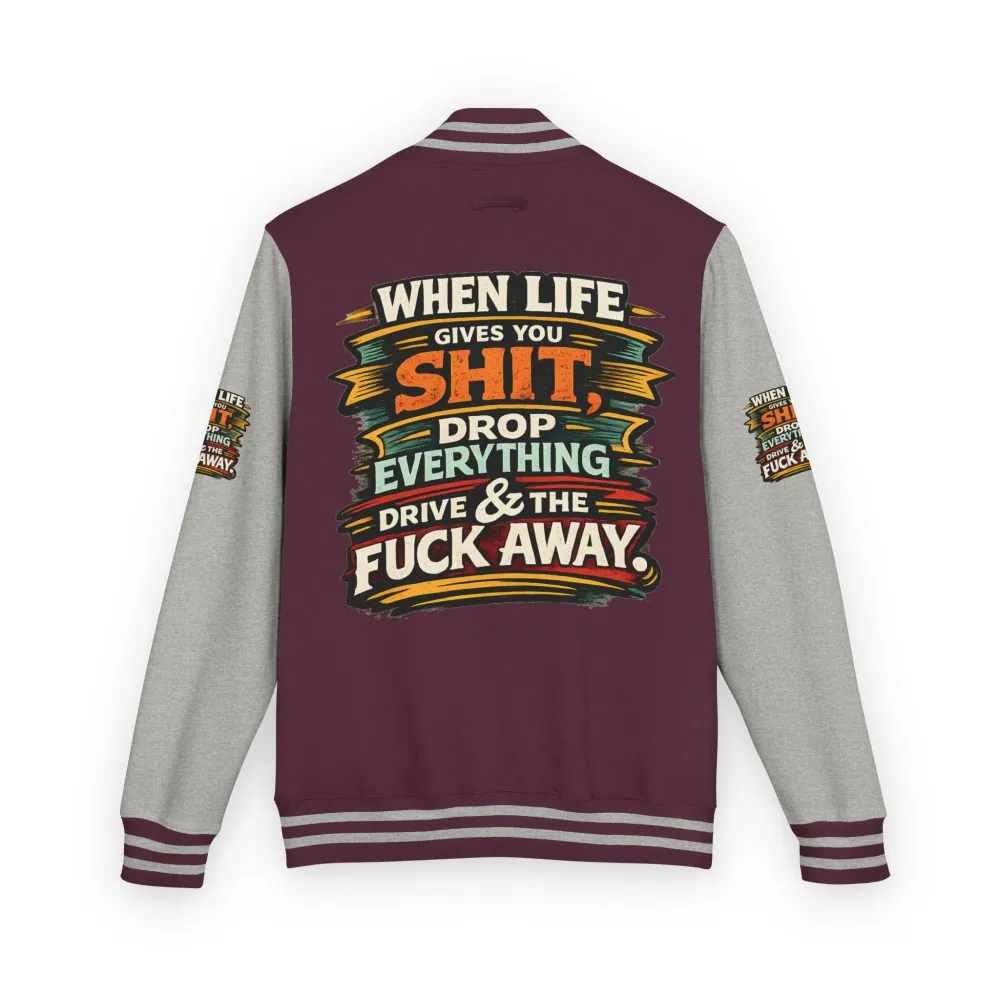 4021243745064990108_2048.jpeg Unisex Heavyweight Letterman Jacket — "When Live Gives You Shit" Design F**K-Line