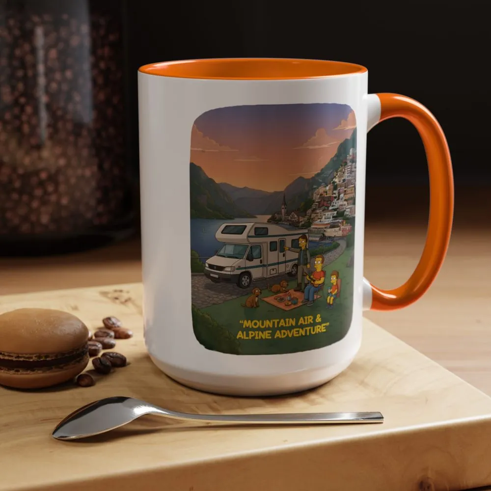 Accent Coffee Mug (11, 15oz) — "Mountain Air-Alpine Adventure" Design Sitcom-Line