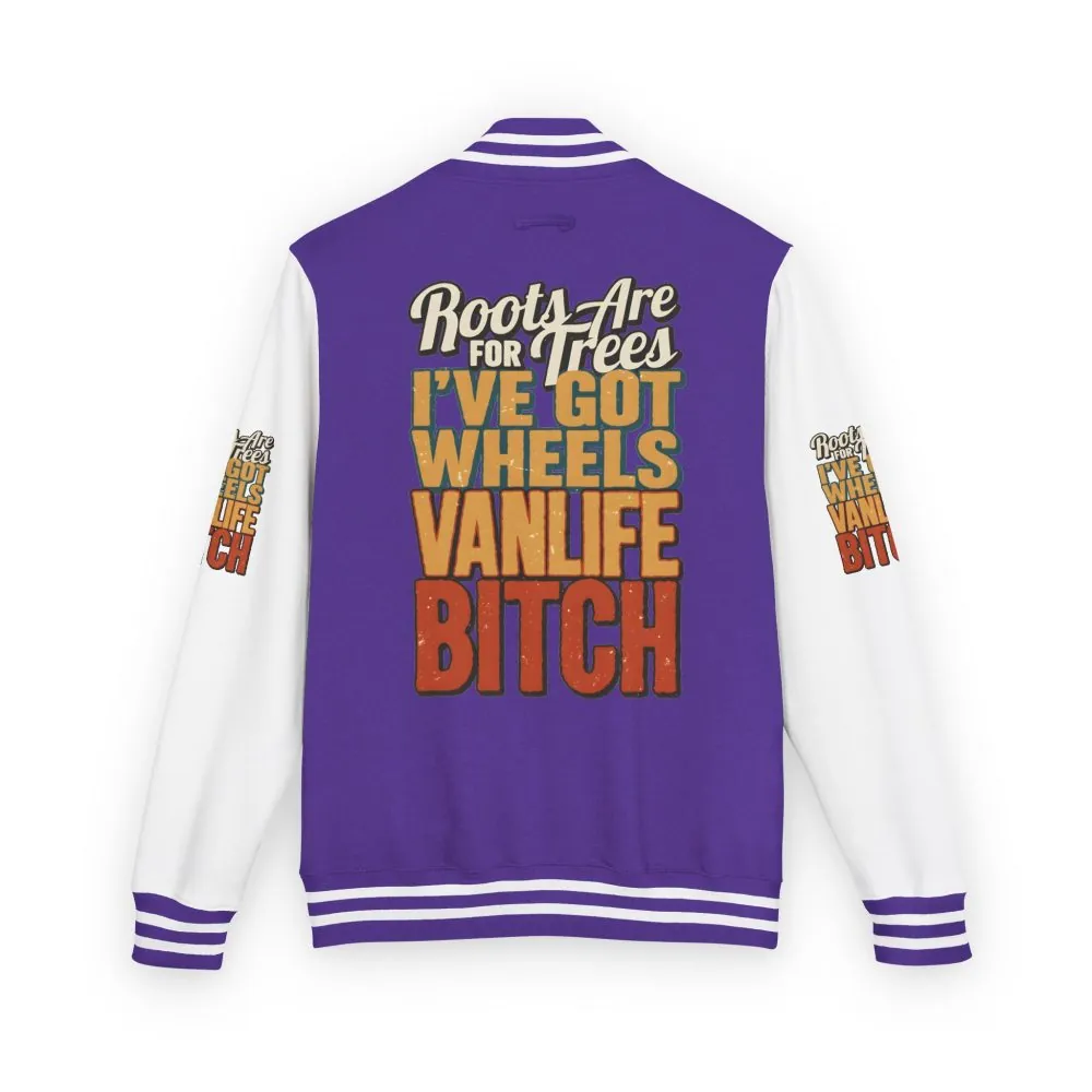 4040802259469718156_2048.jpeg Unisex Heavyweight Letterman Jacket — "Roots Are For Trees" Design F**K-Line
