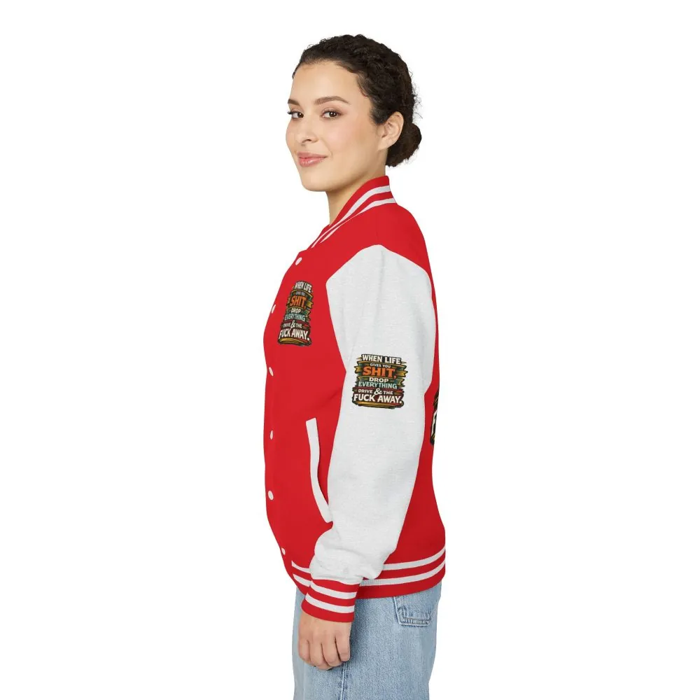 4048101326499773615_2048.jpeg Unisex Heavyweight Letterman Jacket — "When Live Gives You Shit" Design F**K-Line