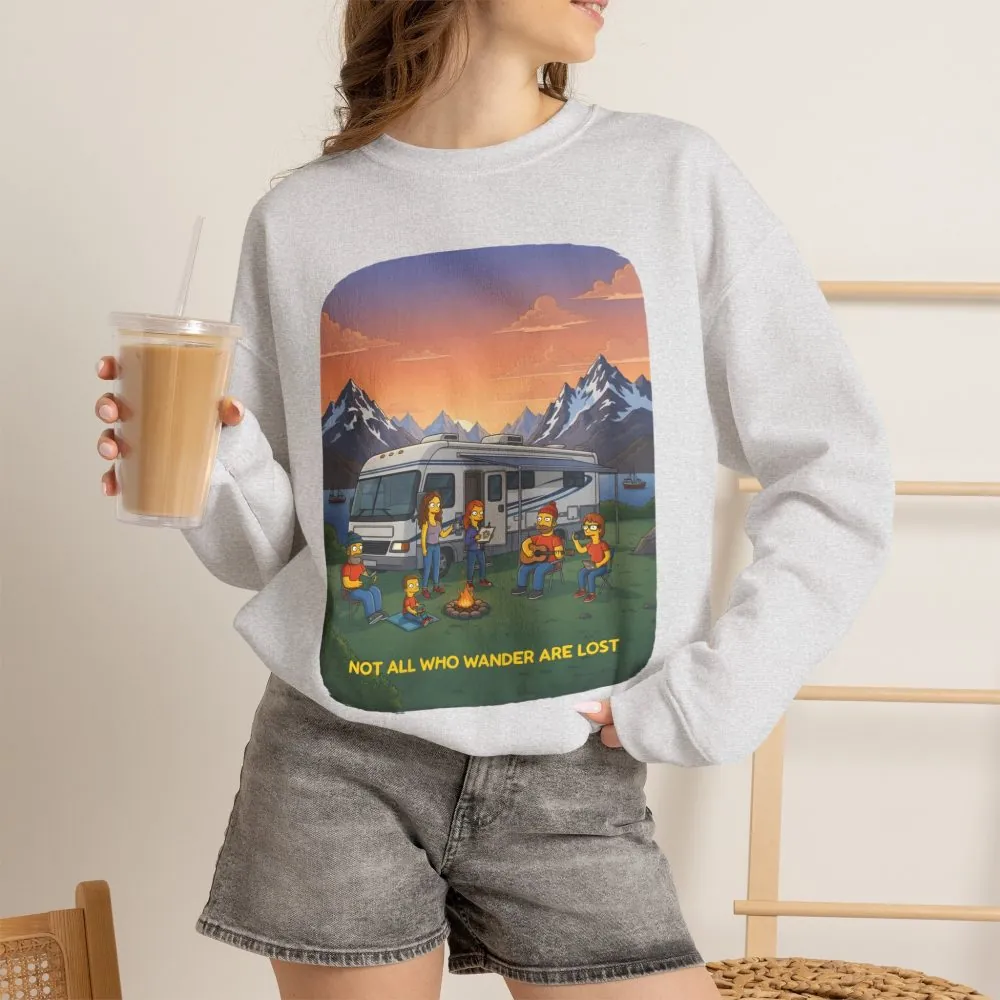 4050046350086694865_2048.jpeg Unisex Heavy Blend™ Crewneck Sweatshirt — "Not All Who Wander Are Lost" Design Sitcom-Line