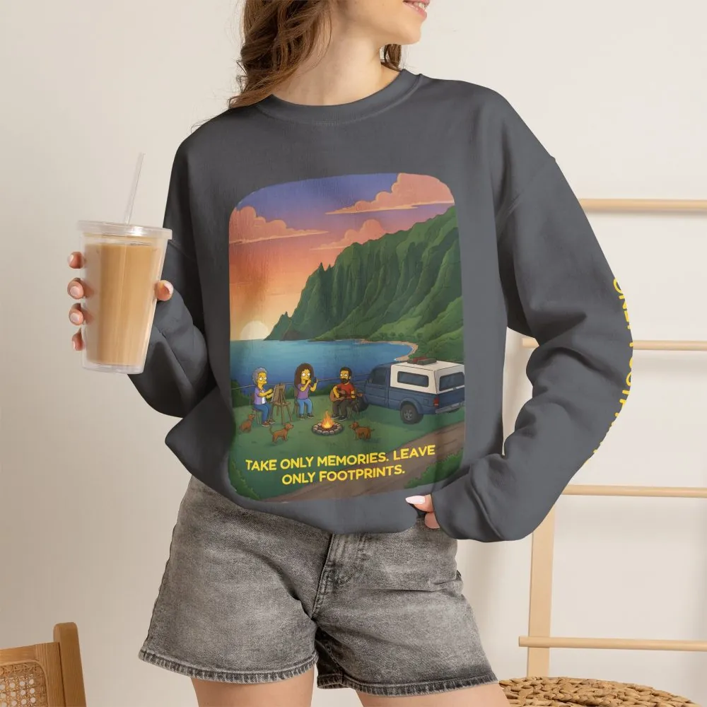4050692167013925636_2048.jpeg Unisex Heavy Blend™ Crewneck Sweatshirt — "Take Only Memories-Leave Only Footprints" Design Sitcom-Line