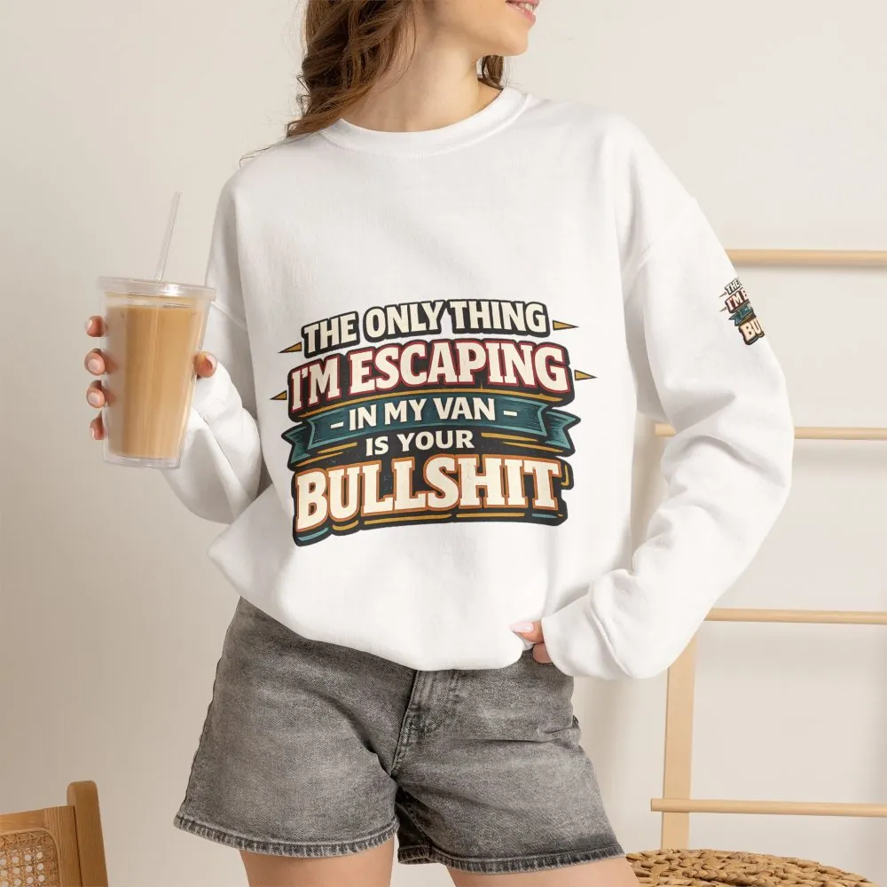 Unisex Heavy Blend™ Crewneck Sweatshirt — "The Only Thing I´m Escaping" Design F**K-Line
