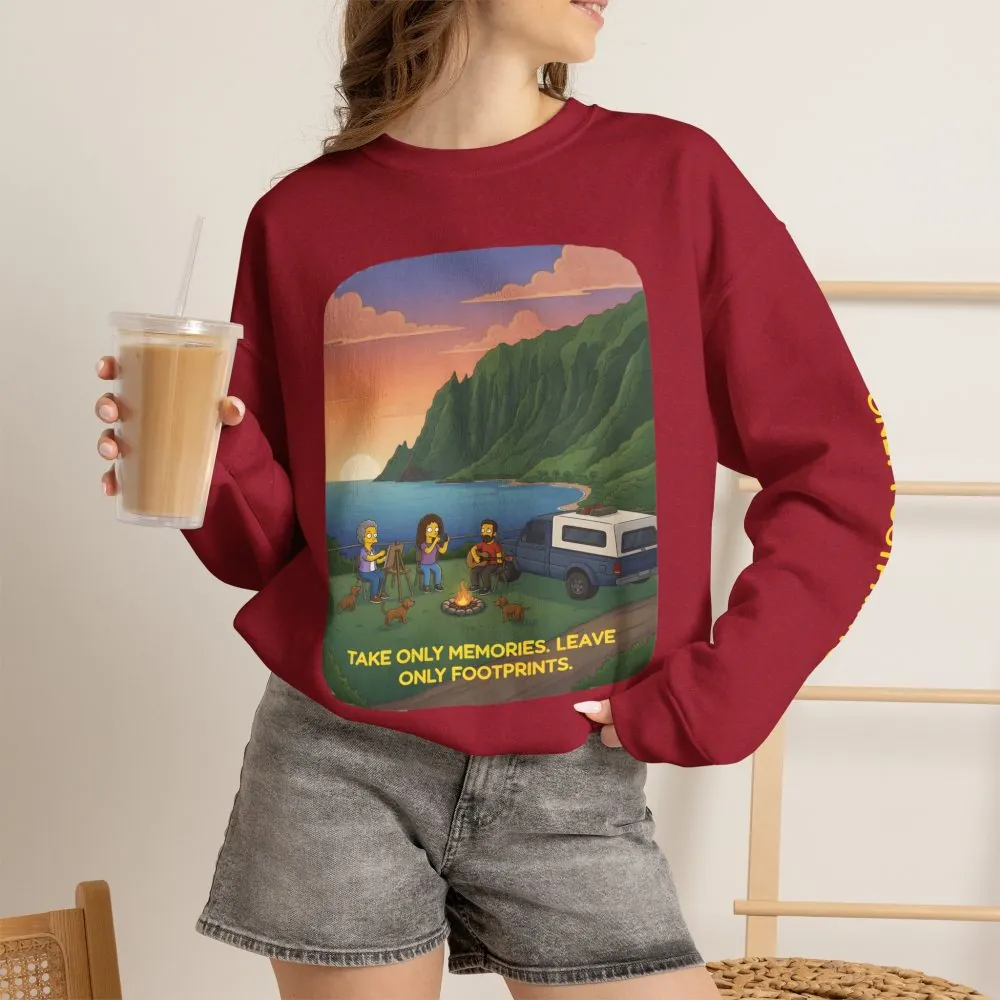 4071258071935983161_2048.jpeg Unisex Heavy Blend™ Crewneck Sweatshirt — "Take Only Memories-Leave Only Footprints" Design Sitcom-Line