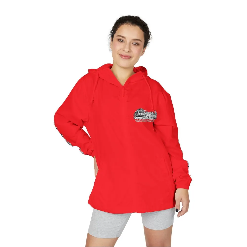 Unisex Full-Zip Windbreaker Jacket — "Explore More, Worry Less" (Design "Minimal-Line")