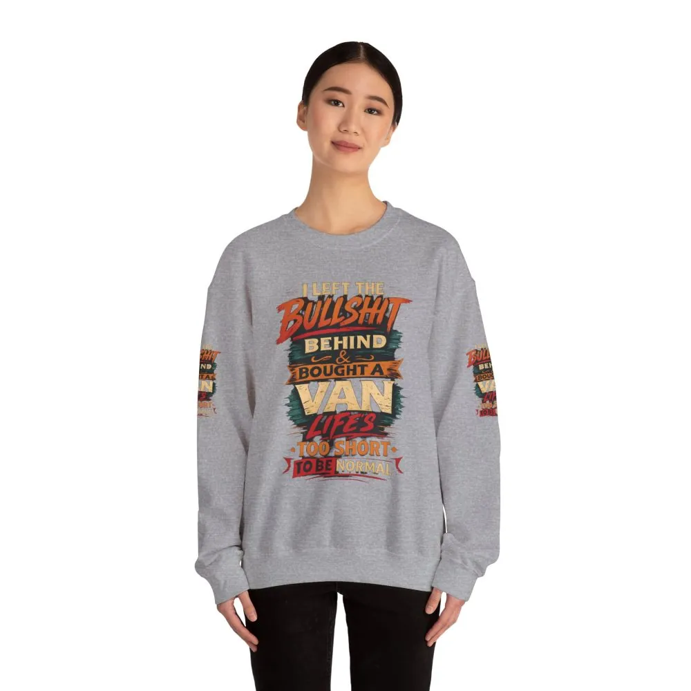 Unisex Heavy Blend™ Crewneck Sweatshirt — "I Left The Bullshit" Design F**K-Line