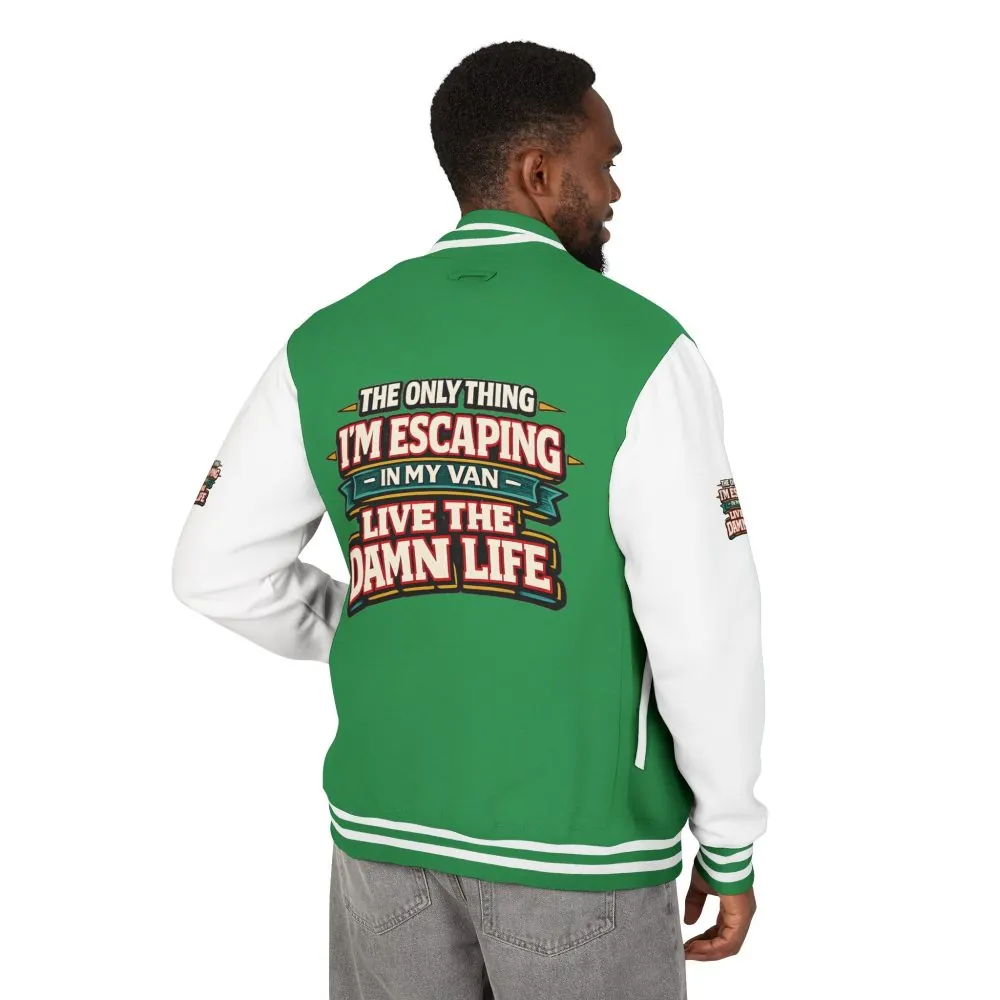 Unisex Heavyweight Letterman Jacket — "The Only Thing I´m Escaping" Design F**K-Line