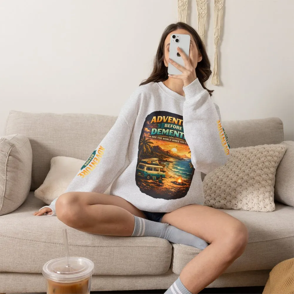 4084109554301472316_2048.jpeg Unisex Heavy Blend™ Crewneck Sweatshirt — "Adventure Before Dementia" Design Scenic-Line