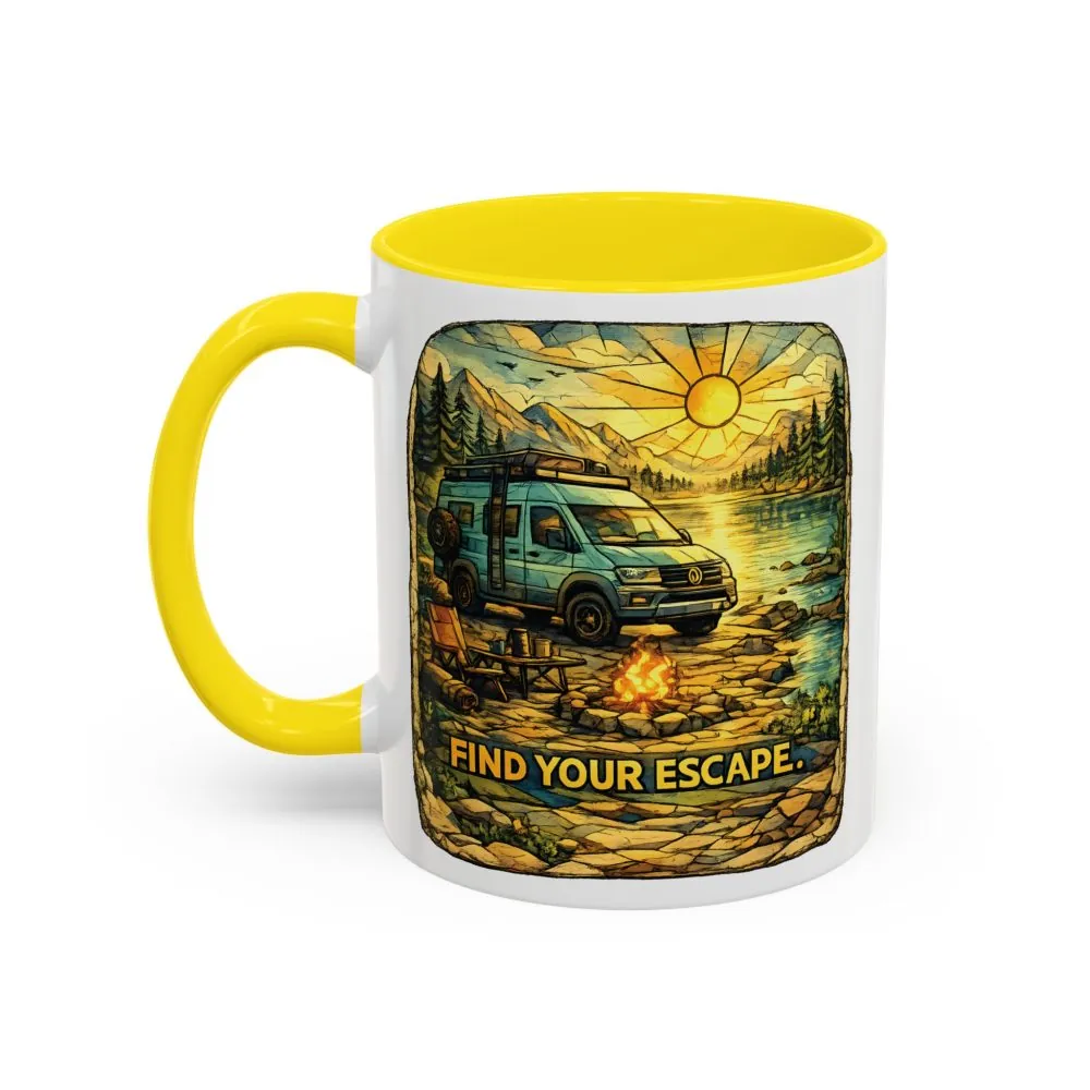 4089734966718135881_2048.jpeg Accent Coffee Mug (11, 15oz) — "Find Your Escape" Design Cubic-Line