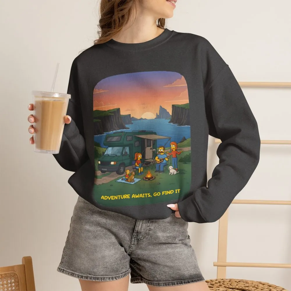 4103997241461202629_2048.jpeg Unisex Heavy Blend™ Crewneck Sweatshirt — "Adventure Awaits-Go Find It"" Design Sitcom-Line