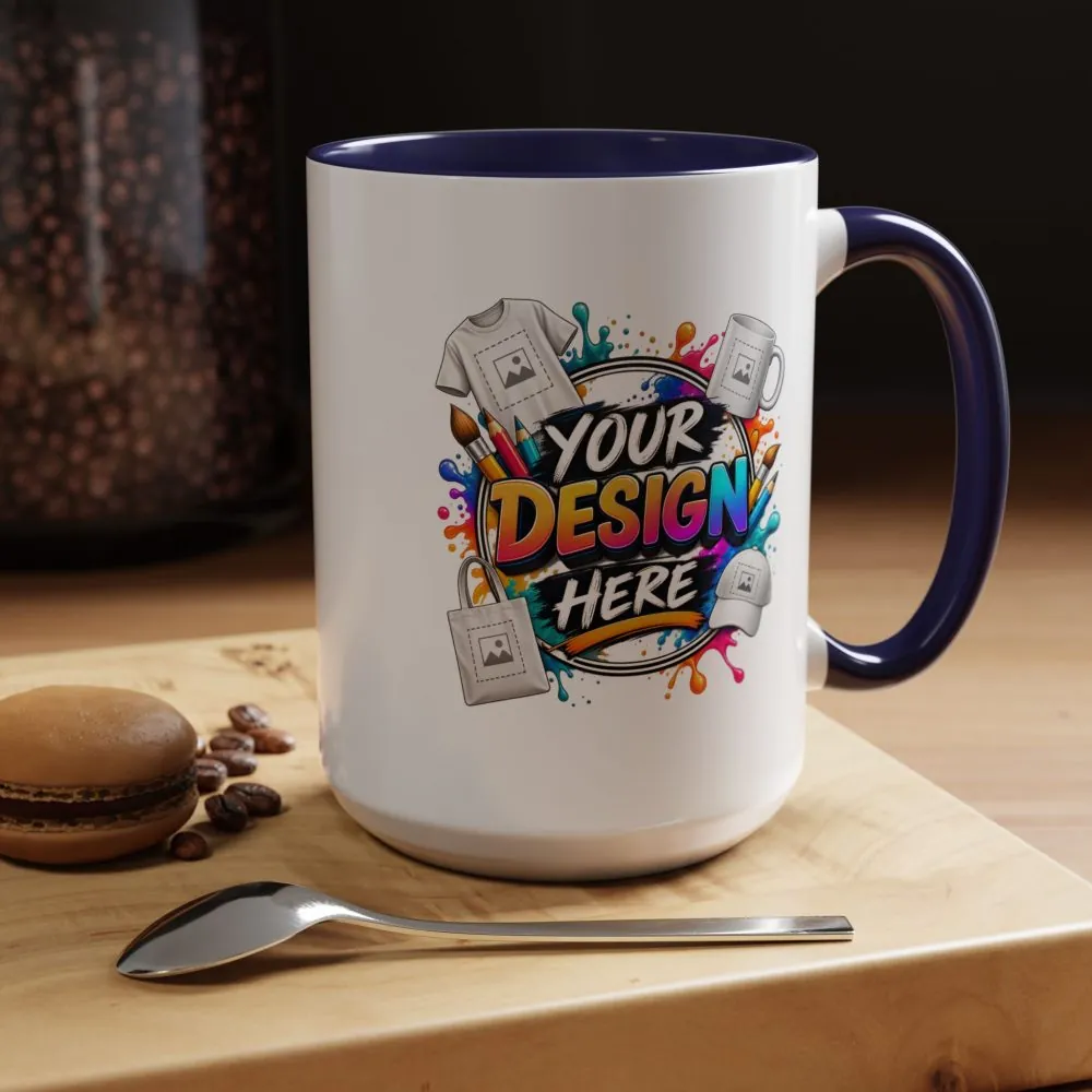 Accent Coffee Mug — Colorful 'Your Design Here' Artist Print (11/15 oz)