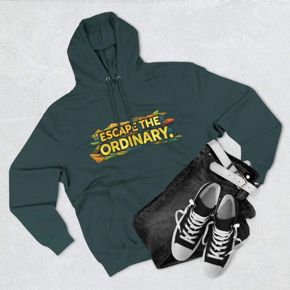 4108456730304038945_2048.jpeg Three-Panel Fleece Hoodie - "Escape The Ordinary" Design Cubic-Line