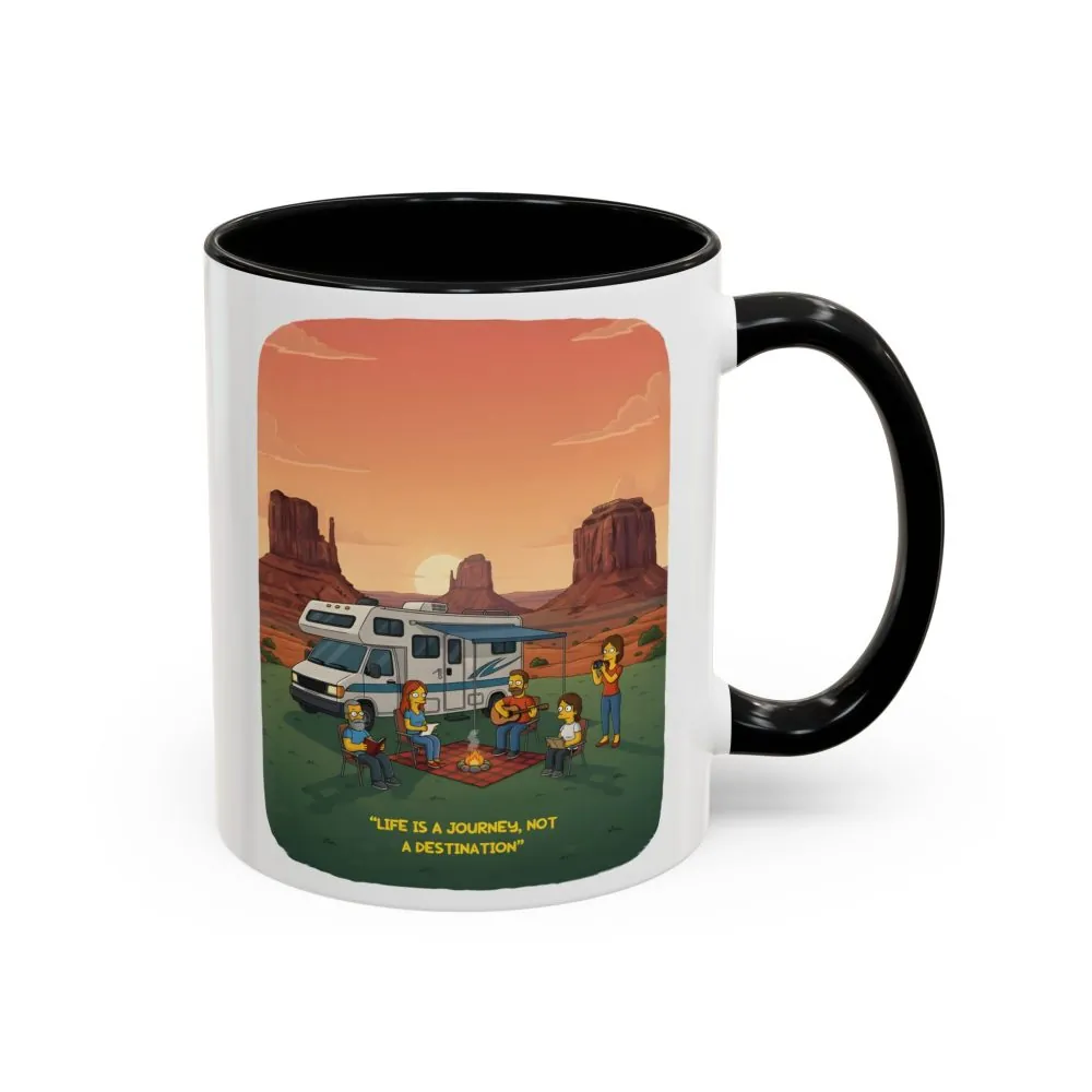 Accent Coffee Mug (11, 15oz) — "Life Is A Journey-Not A Destination" Design Sitcom-Line