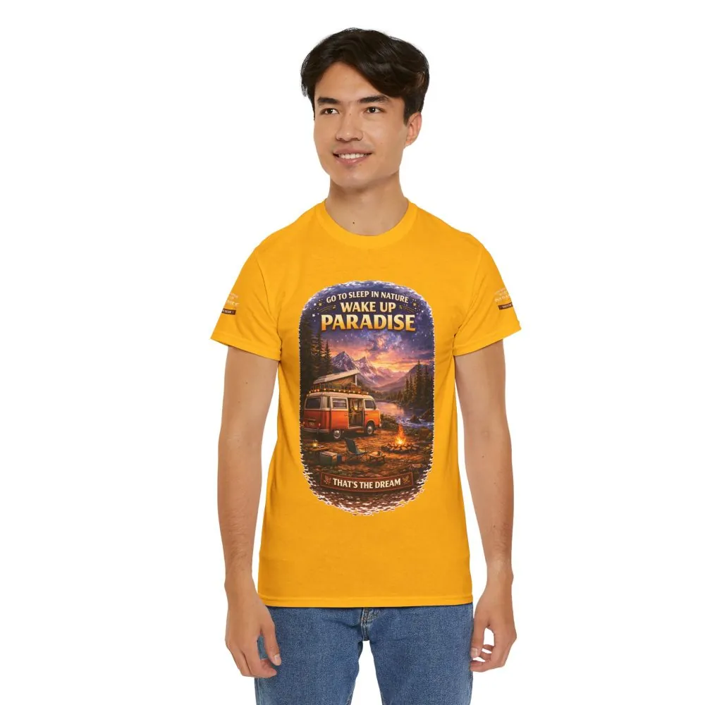 Unisex Heavy Cotton Tee — "Go To Sleep In Nature " Design Scenic-Line