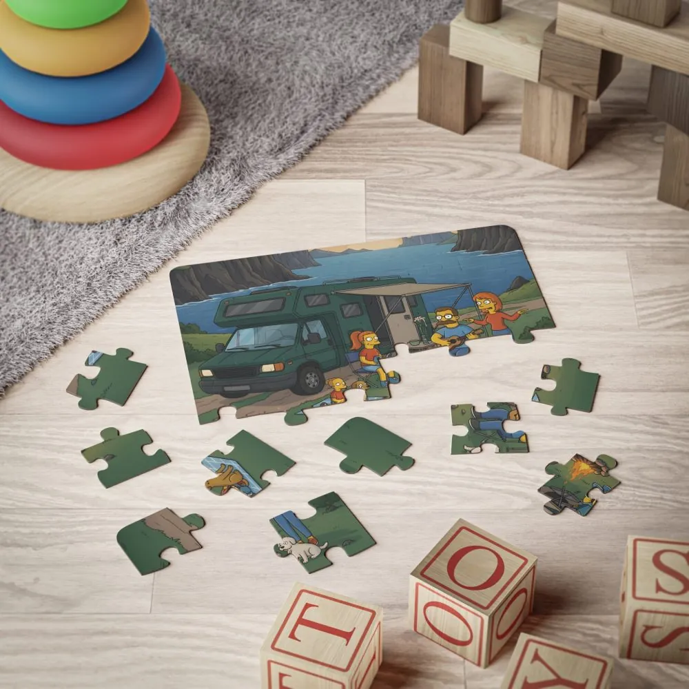 Kids' 30‑Piece Camping Puzzle— Family RV Camping Jigsaw for Children