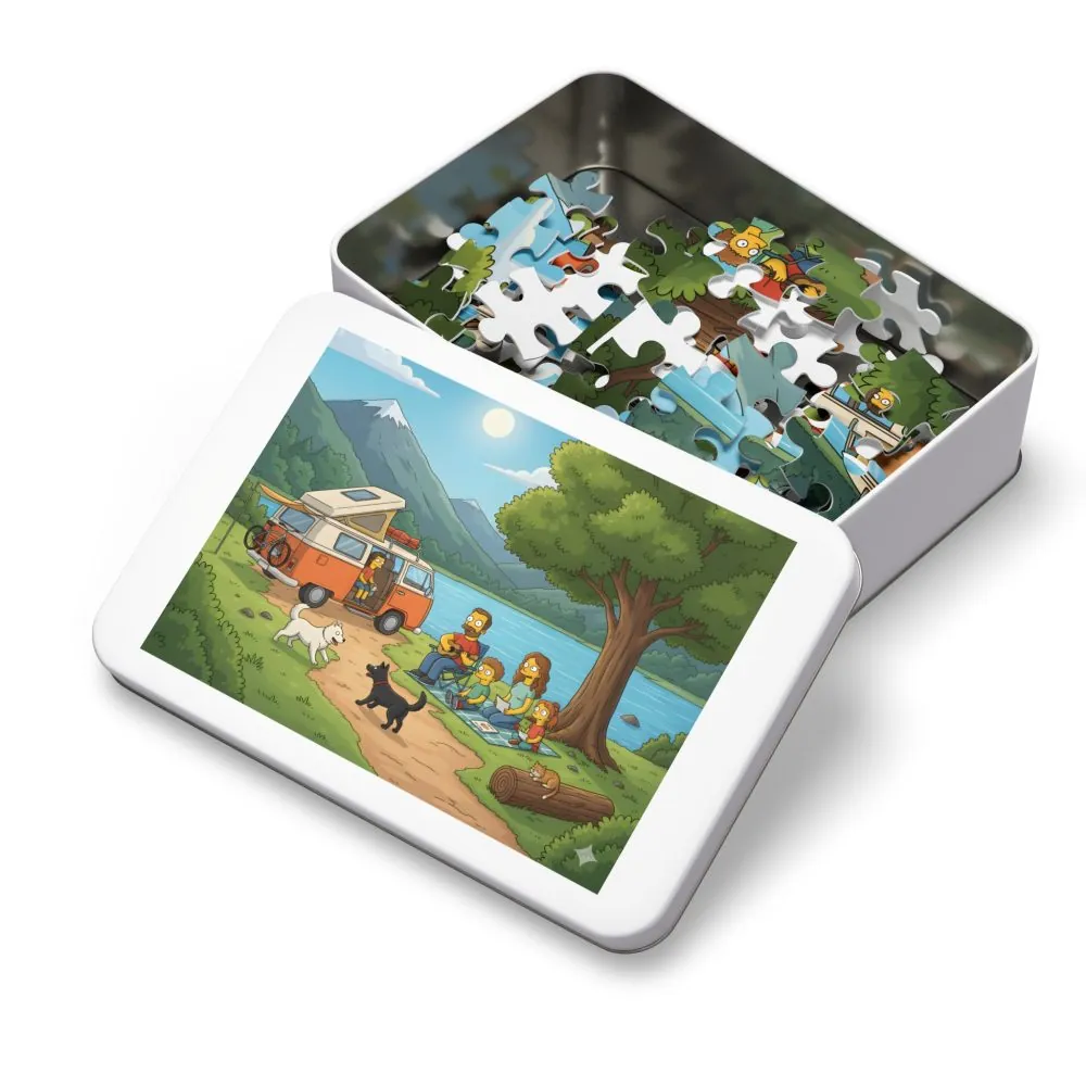 4136425639004850734_2048.jpeg Jigsaw Puzzle with Tin — Scenic Campervan Lake