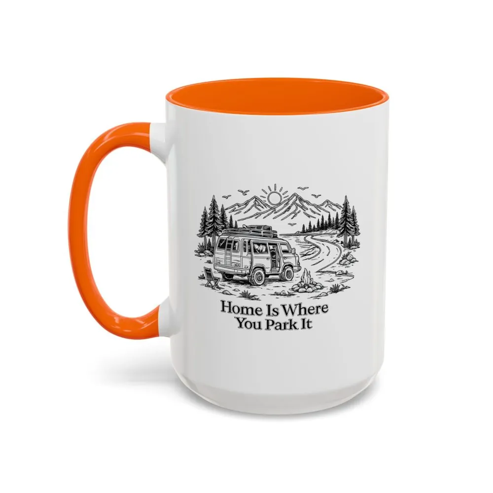 4144889587209871414_2048.jpeg Accent Coffee Mug (11, 15oz) — "Home Is Where You Park It" Design Minimal-Line