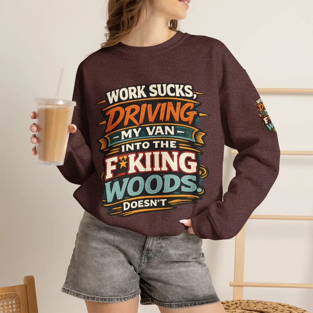 4156746404953558709_2048.jpeg Unisex Heavy Blend™ Crewneck Sweatshirt — "Work Sucks" Design F**K-Line
