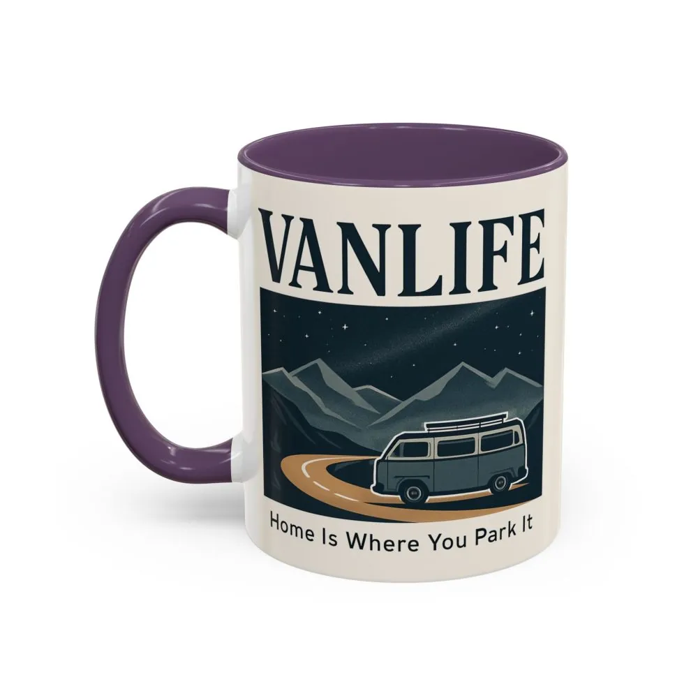 4157028989635781876_2048.jpeg Coffee Mug — "Vanlife - Home Is Where You Park It" Accent Campervan Travel Mug