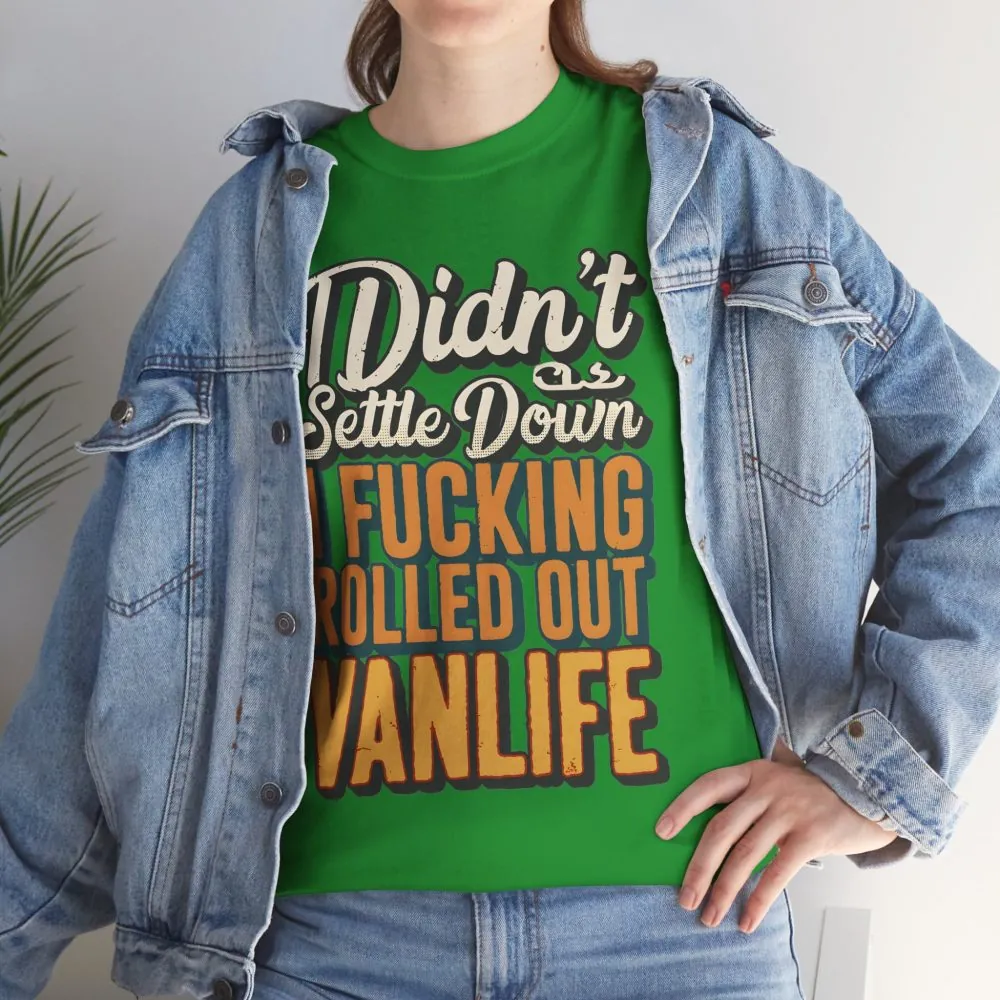 Unisex Heavy Cotton Tee — "Dind´t Settle Down" Design F**K-Line