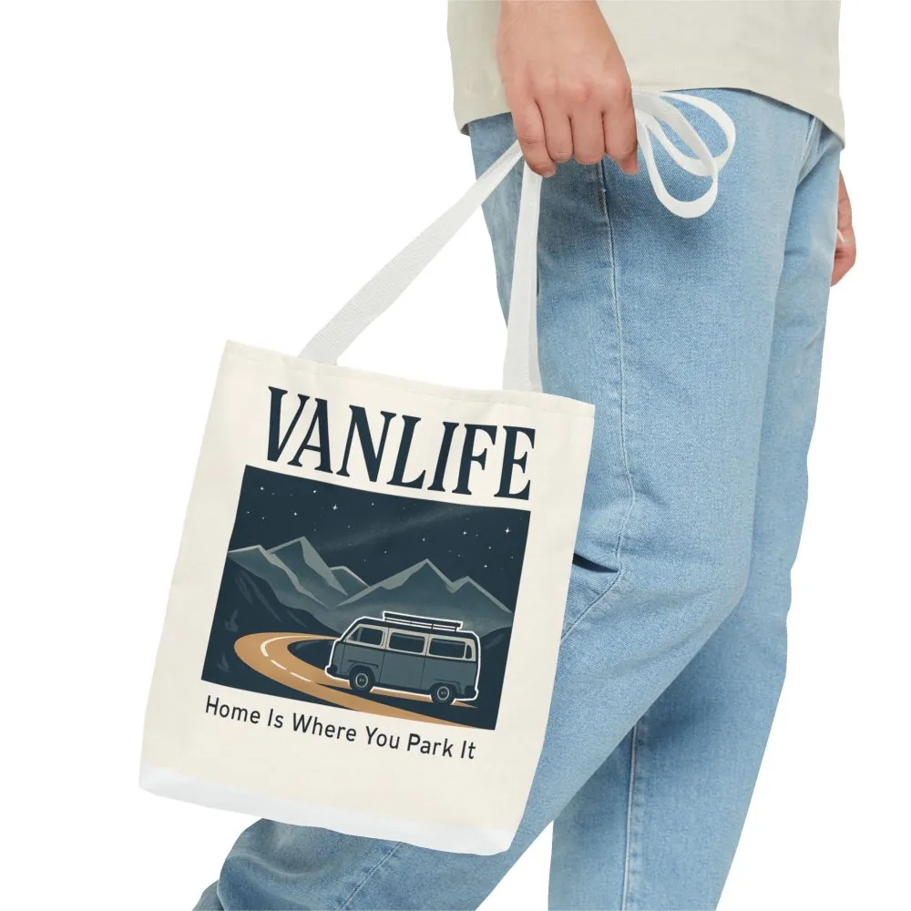 4185676739568925120_2048.jpeg Vanlife Tote Bag — "Vanlife - Home Is Where You Park It" Campervan Beach/Adventure Tote