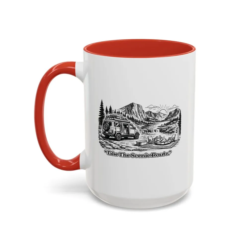 4188768270172259621_2048.jpeg Accent Coffee Mug (11, 15oz) — "Take The Scenic Route" Design Minimal-Line