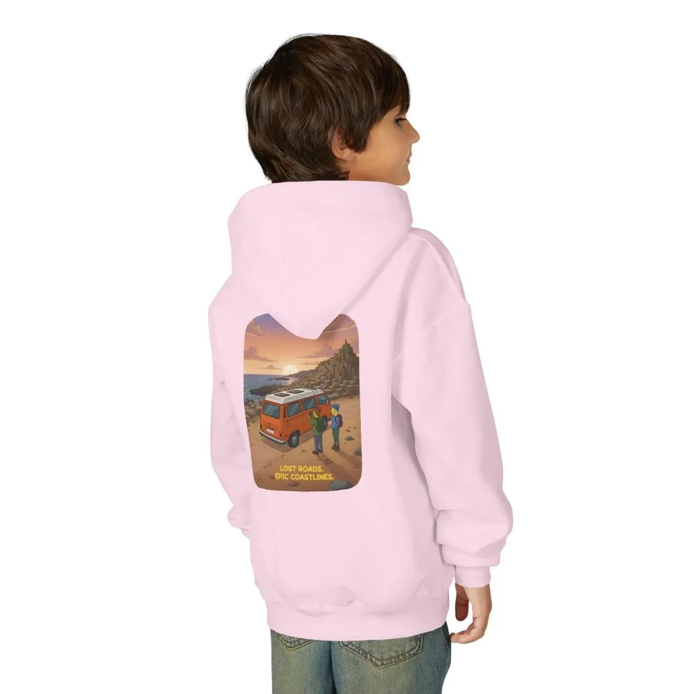 4190960424587309824_2048.jpeg Youth Hoodie(Gildan) – "Lost Roads Epic Coastlines" (Design Sitcom-Line)