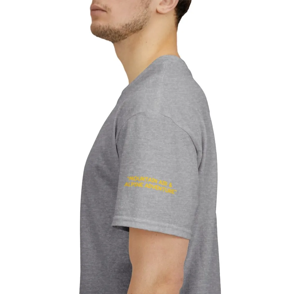 Unisex Heavy Cotton Tee — "Mountain Air-Alpine Adventure" Design Sitcom-Line