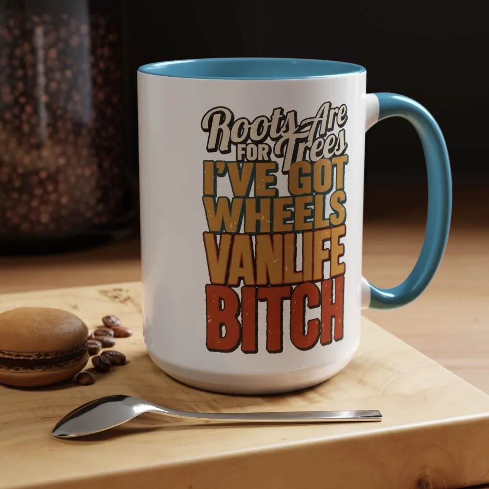 Accent Coffee Mug (11, 15oz) — "Roots Are For Trees" Design F**K-Line