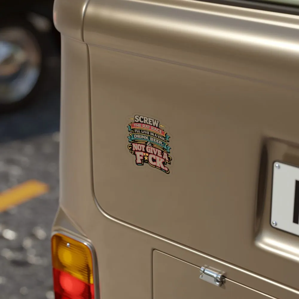Transparent Outdoor Stickers – "Screw The Rat Race" Design F**K-Line