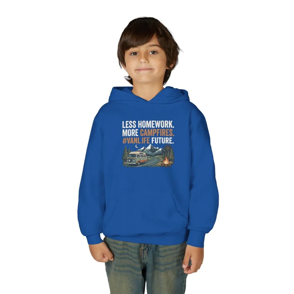 4216172113338860880_2048.jpeg Youth Hoodie(Gildan) – Less Worry, More Campfires #VanLife Adventure Pullover