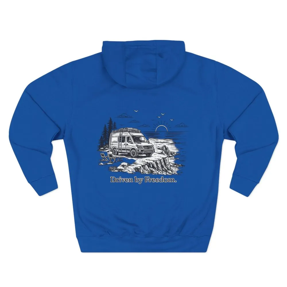422575718496404254_2048.jpeg Three-Panel Fleece Hoodie - "Driven By Freedom" Design Minimal-Line