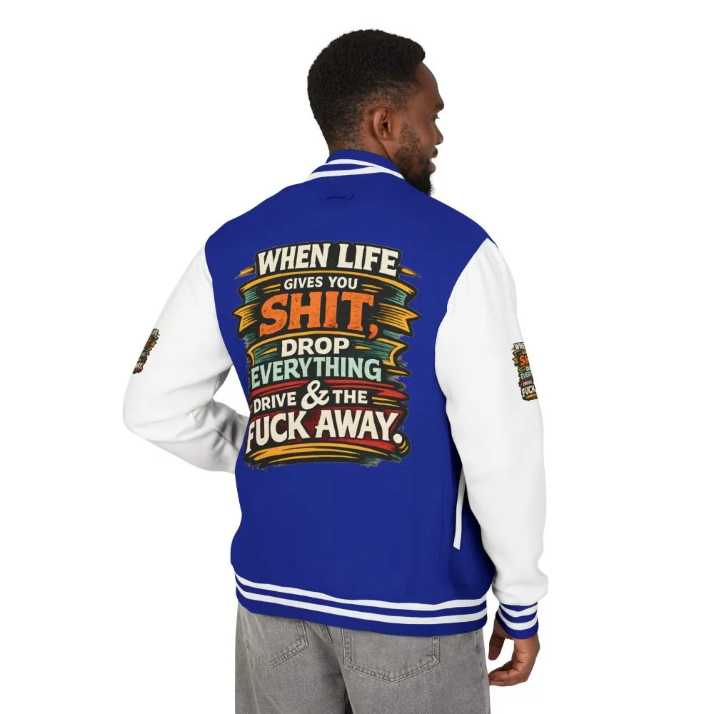 4232276904498562603_2048.jpeg Unisex Heavyweight Letterman Jacket — "When Live Gives You Shit" Design F**K-Line