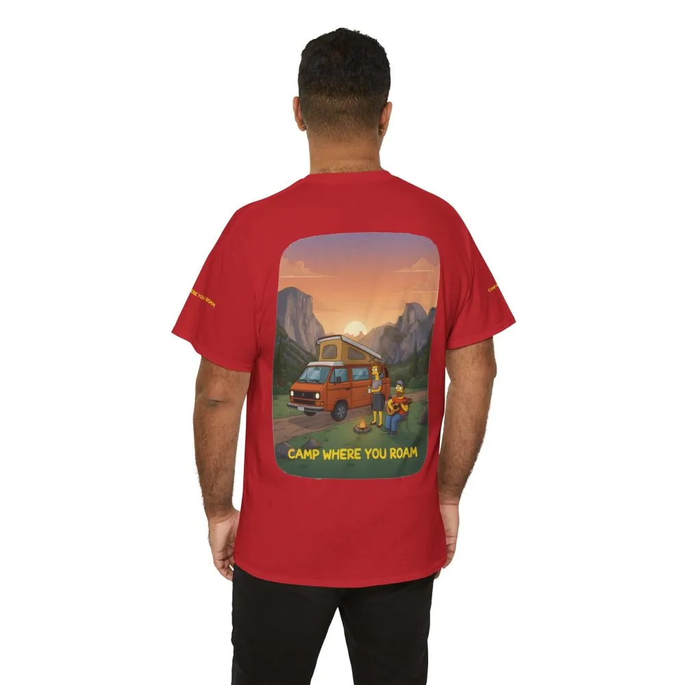 Unisex Heavy Cotton Tee — "Camp Where You Roam" Design Sitcom-Line