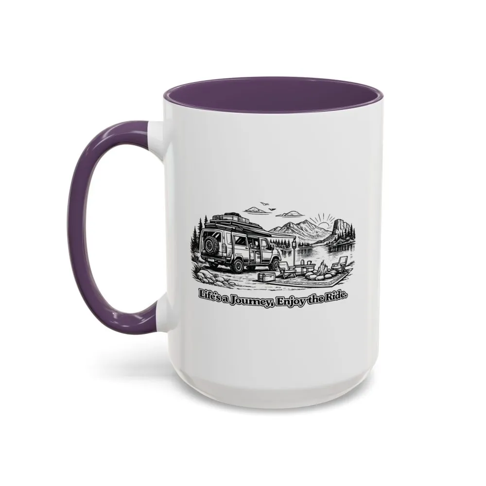 423337664311683305_2048.jpeg Accent Coffee Mug (11, 15oz) — "Lifes A Journey,Enjoy The Ride" Design Minimal-Line