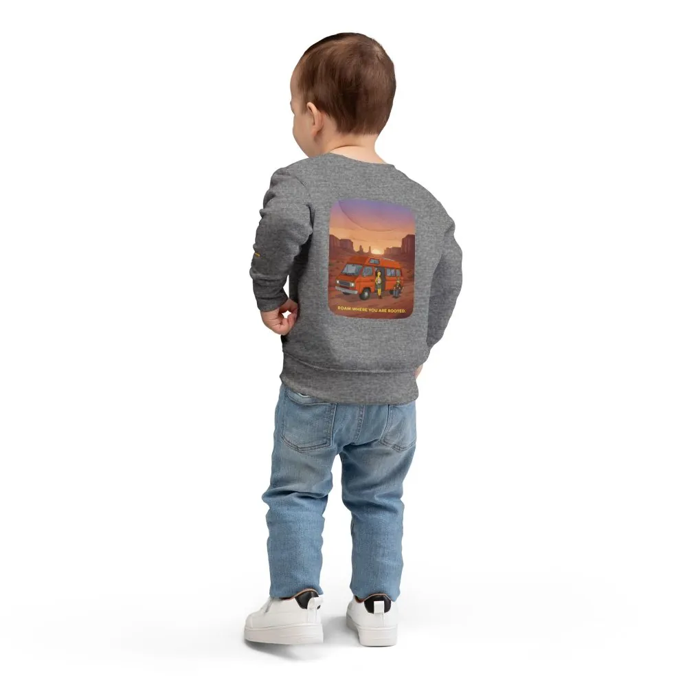 4233523384937484507_2048.jpeg Toddler Sweatshirt - "Roam Where You Are Rooted" (Design Sitcom-Line)