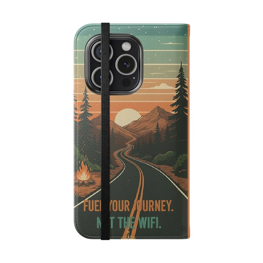 4257083542996698160_2048.jpeg Flip Phone Case — "Adventure Awaits Unplug & Drive" Wallet Case