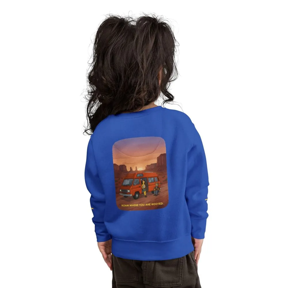 4257285317880537297_2048.jpeg Toddler Sweatshirt - "Roam Where You Are Rooted" (Design Sitcom-Line)