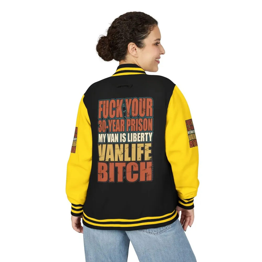 4258351156432027631_2048.jpeg Unisex Heavyweight Letterman Jacket — "Fuck Your 30 Year" Design F**K-Line