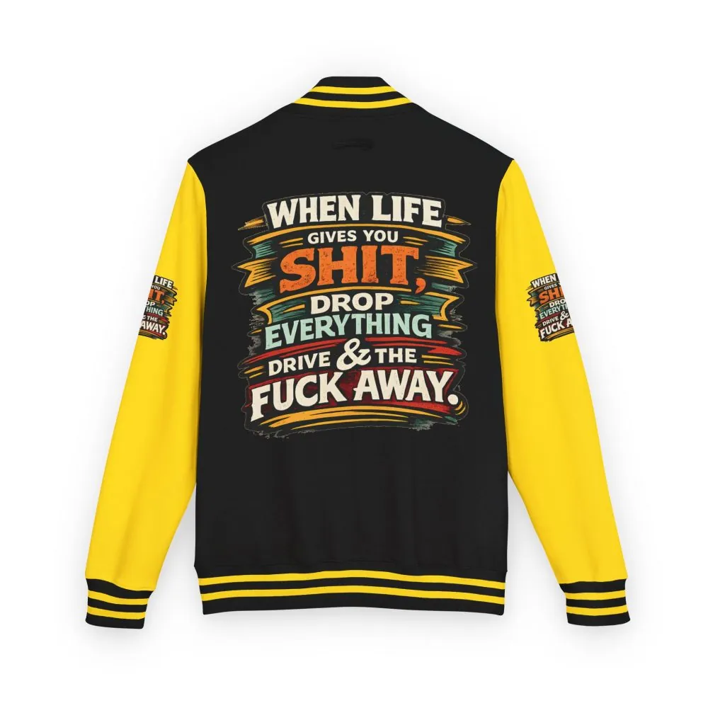 4258645170620634151_2048.jpeg Unisex Heavyweight Letterman Jacket — "When Live Gives You Shit" Design F**K-Line