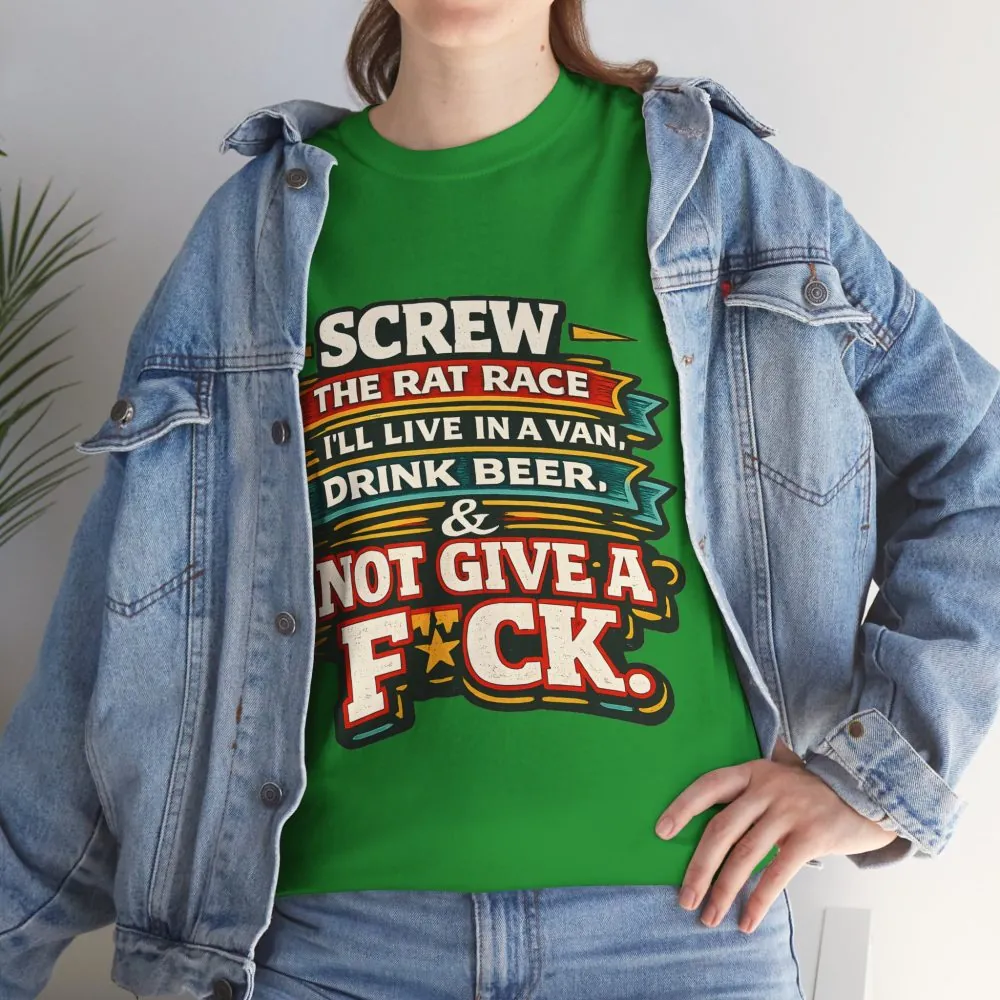 4260009941889637449_2048.jpeg Unisex Heavy Cotton Tee — "Screw The Rat Race" Design F**K-Line