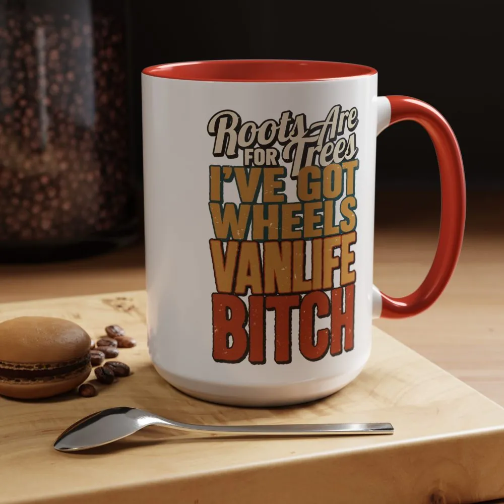 Accent Coffee Mug (11, 15oz) — "Roots Are For Trees" Design F**K-Line