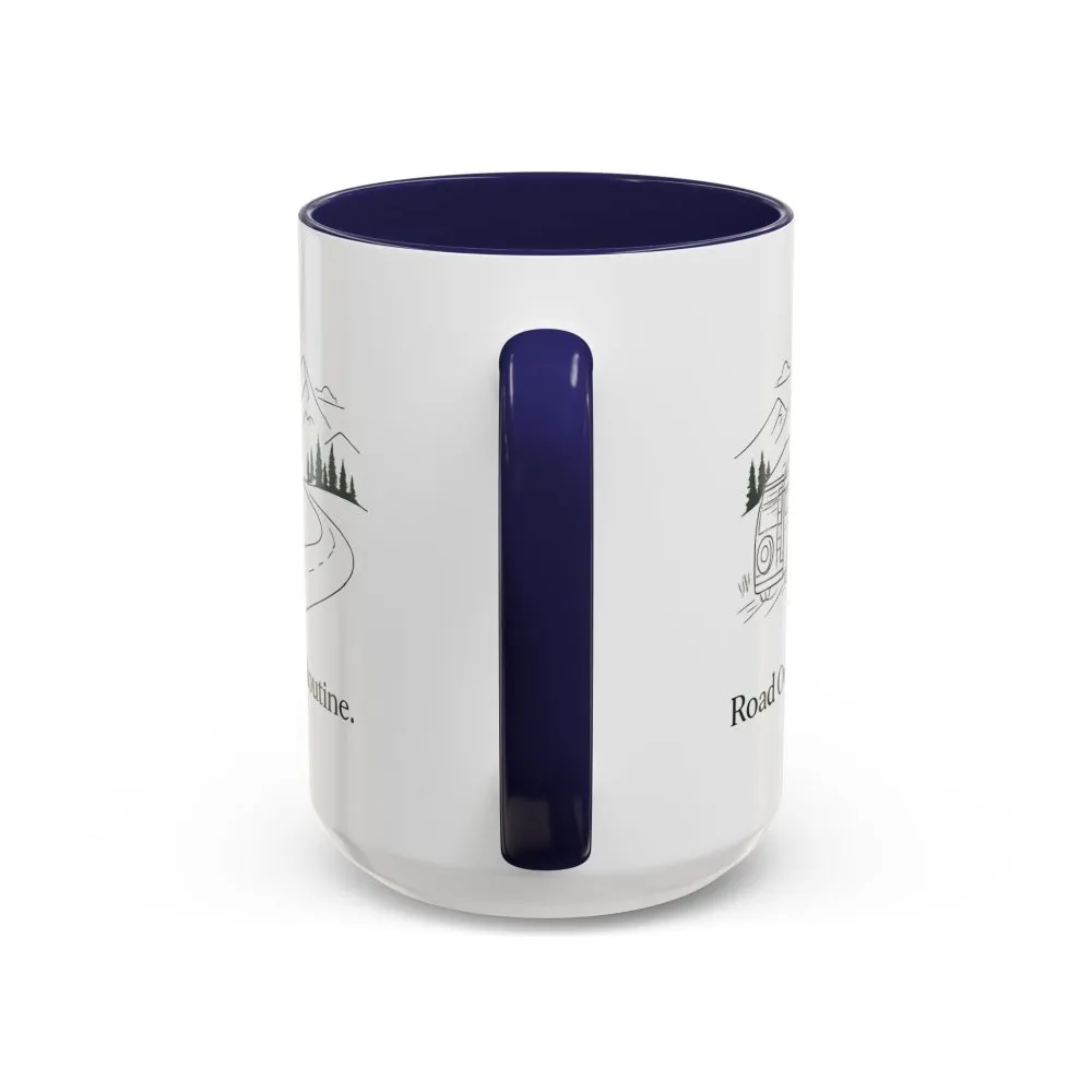Accent Coffee Mug (11, 15oz) — "Road Over Routine" Design Minimal-Line