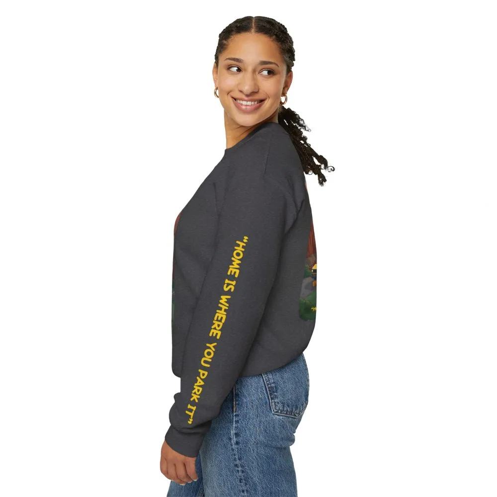 4275461336518950717_2048.jpeg Unisex Heavy Blend™ Crewneck Sweatshirt — "Home Is Where You Park It" Design Sitcom-Line
