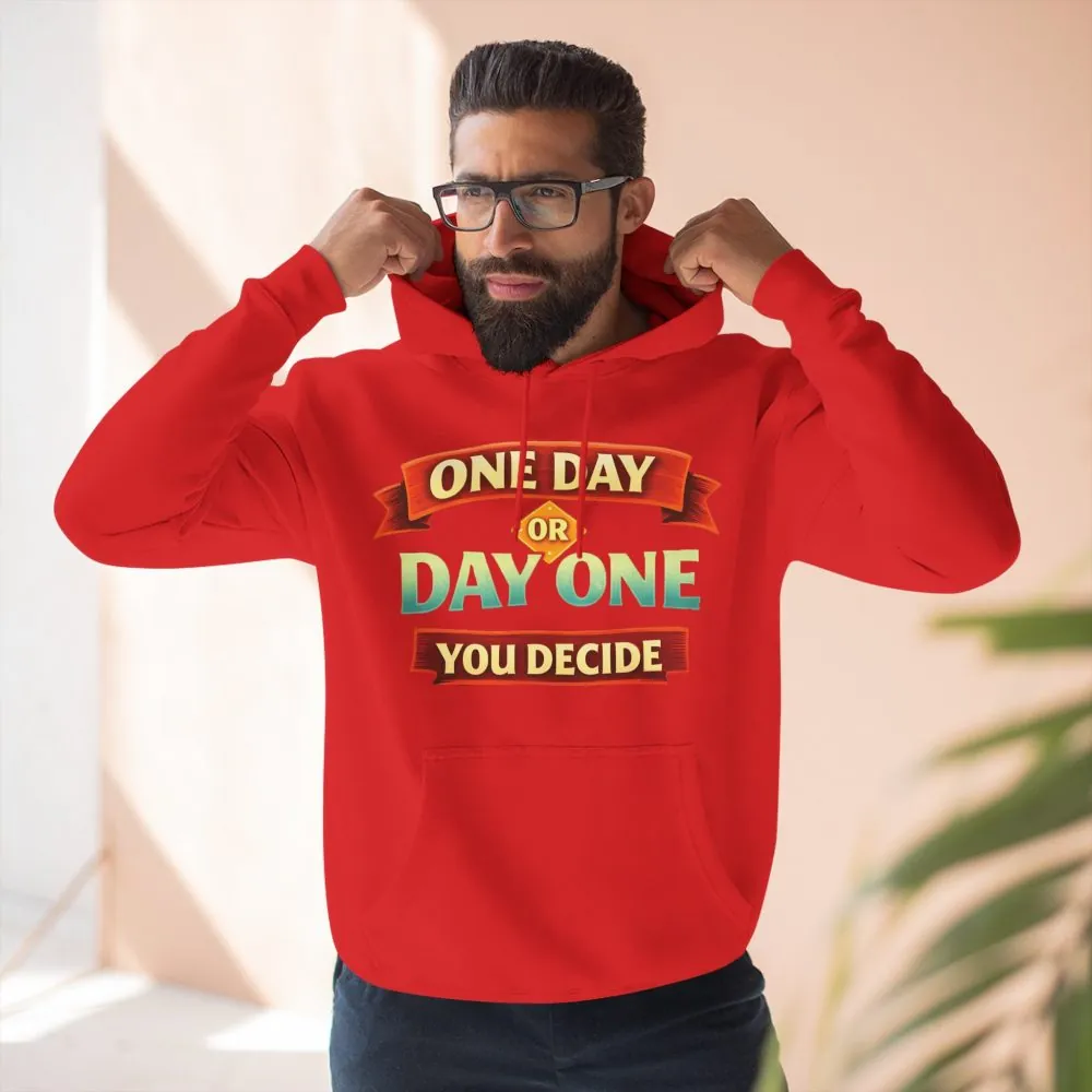 4280045692716354581_2048.jpeg Three-Panel Fleece Hoodie - "One Day Or Day One" Design Scenic-Line
