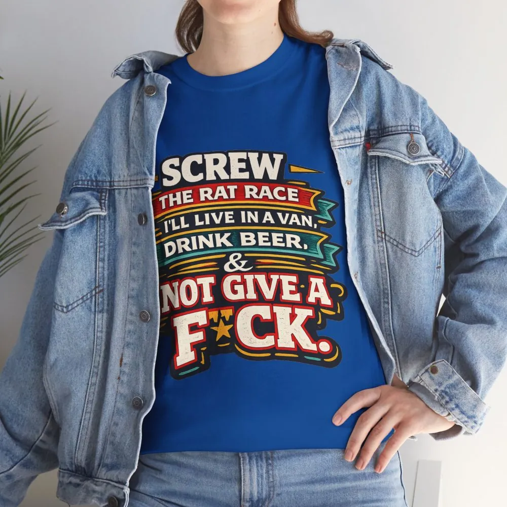 4289836839118890841_2048.jpeg Unisex Heavy Cotton Tee — "Screw The Rat Race" Design F**K-Line